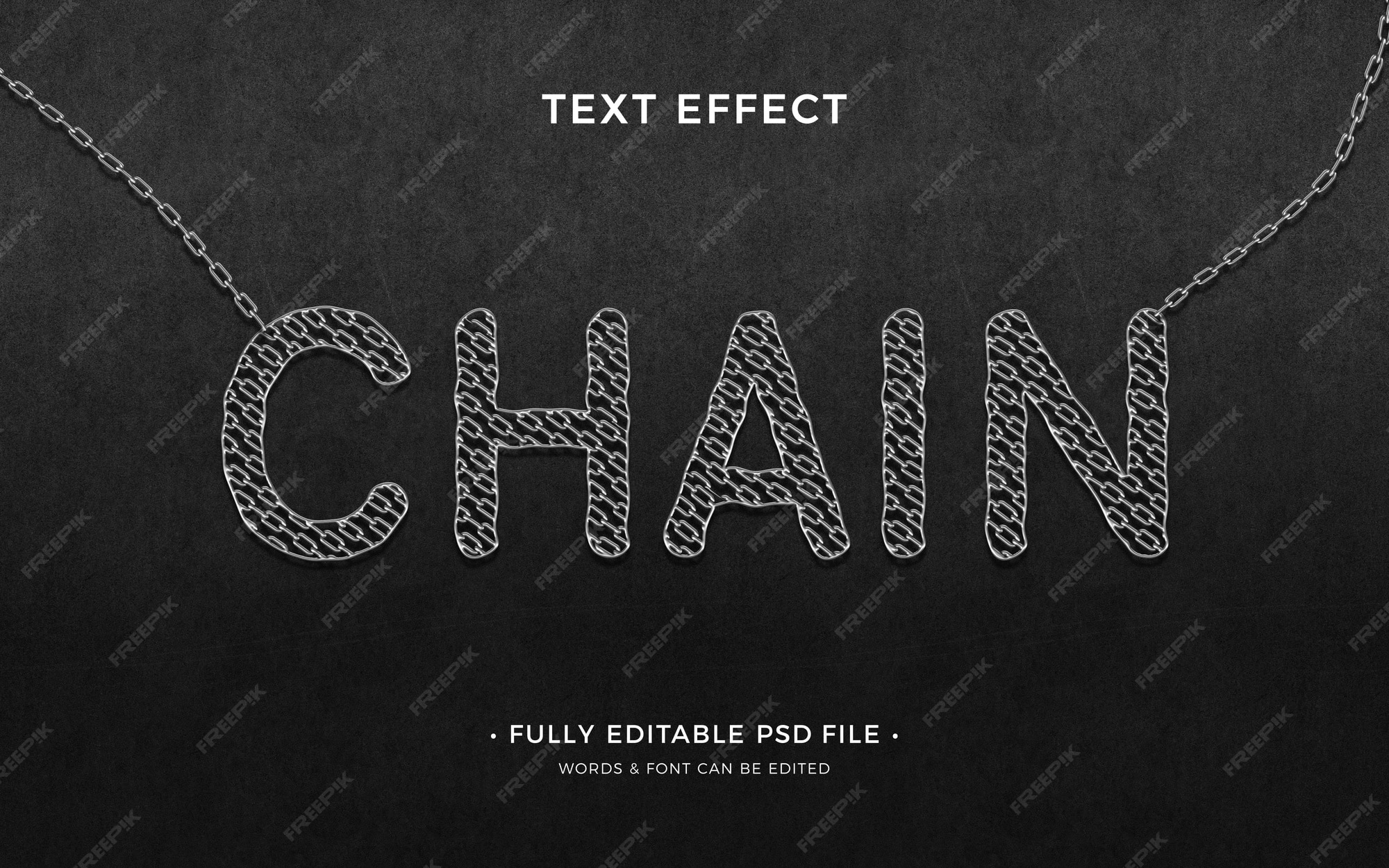 Premium PSD | Chain text effect