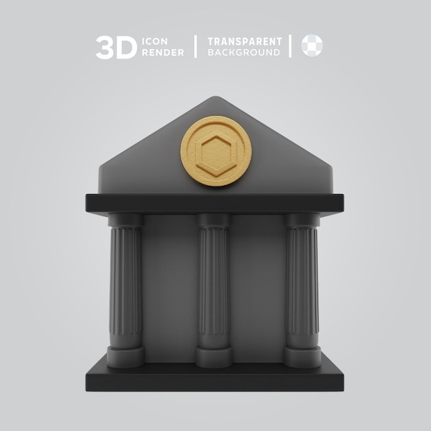 PSD chainlink coin bank - ilustracja 3d, renderowanie kolorowej ikony