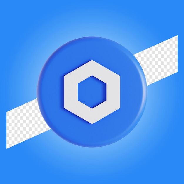 Chainlink cryptocurrency symbol logo 3d illustration