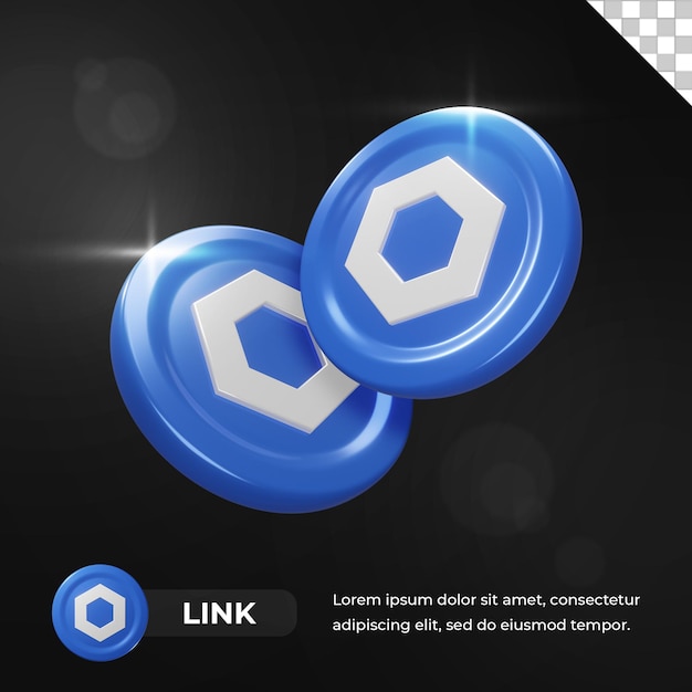 Chainlink link cryptocurrency munt 3D-rendering
