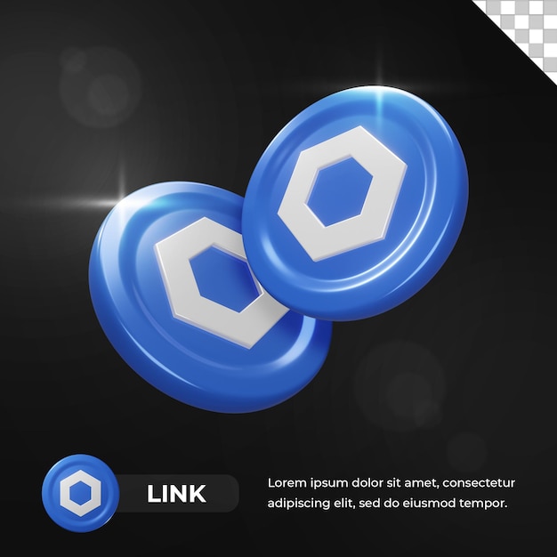 Chainlink link cryptocurrency munt 3d-rendering