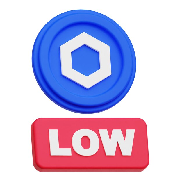 Chainlink token kryptograficzny 3D izolowany na białym tle