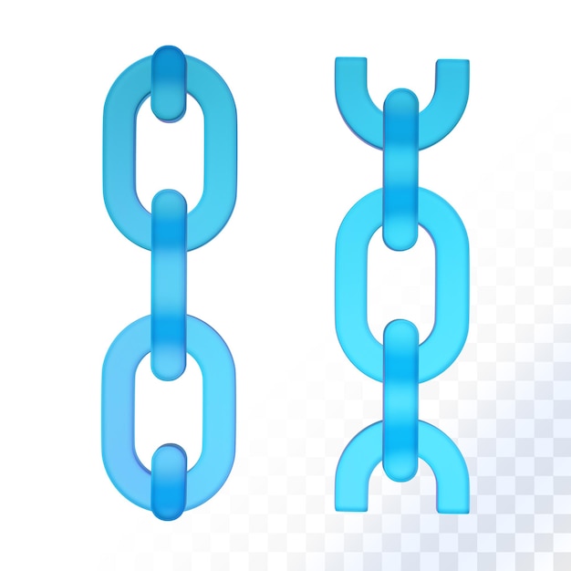 PSD chains 3d render