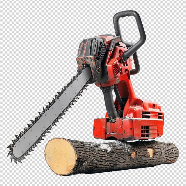 PSD chainsaw isolated on a transparent background