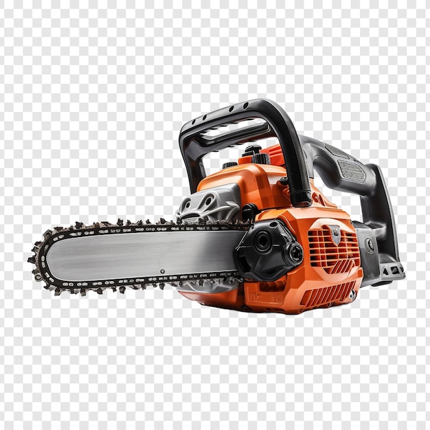 PSD chainsaw isolated on transparent background