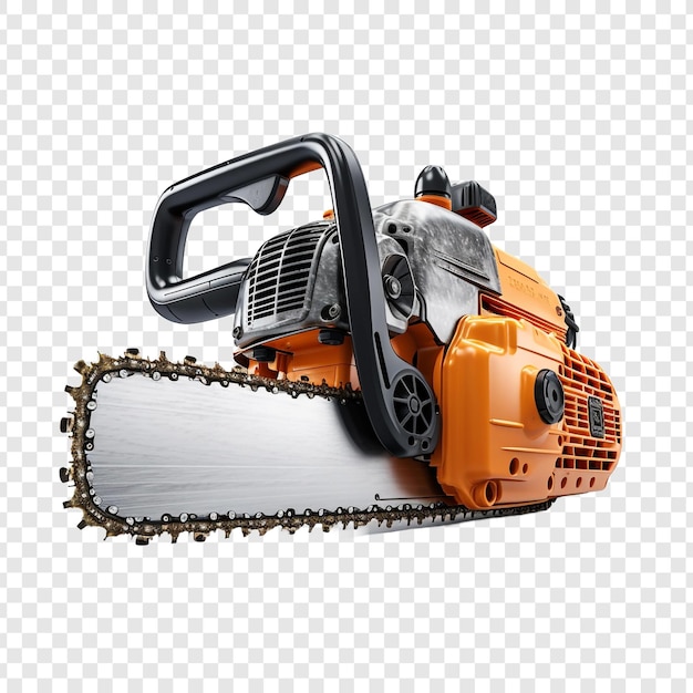 PSD chainsaw isolated on transparent background