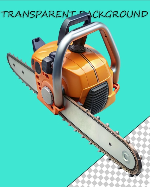 PSD chainsaw isolated on transparent background