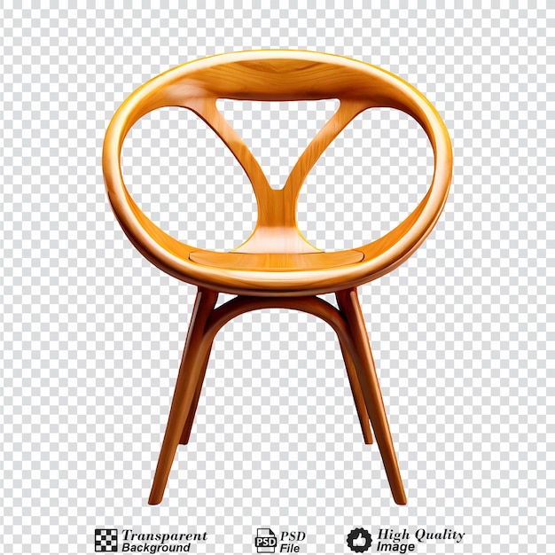 PSD chair design a chair with a wooden legs isolated on transparent background