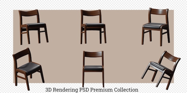 PSD chair furniture set 3d rendering