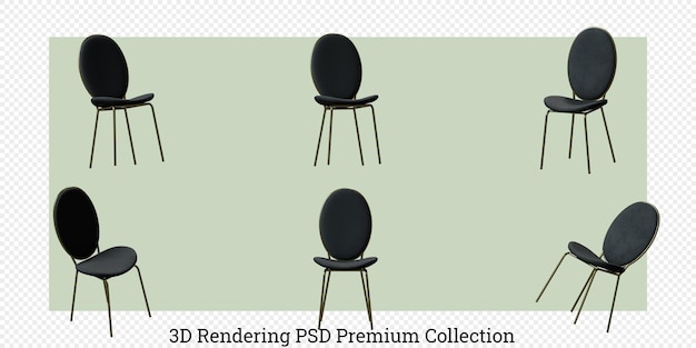 PSD chair furniture set 3d rendering