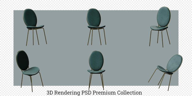 Chair furniture set 3d rendering