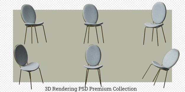 PSD chair furniture set 3d rendering