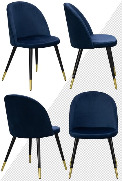 PSD chair for home or cafe element of the interior isolated from the background in different angles