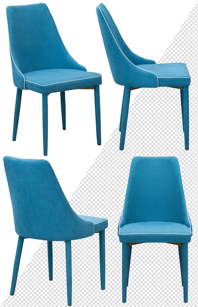 Chair for home or cafe interior element isolated from the background from different angles