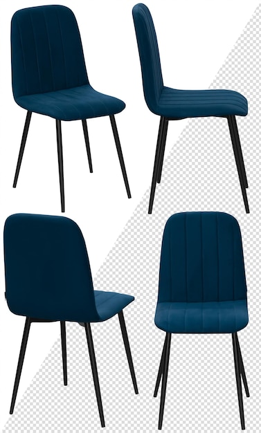 Chair for home or cafe interior element isolated from the background from different angles