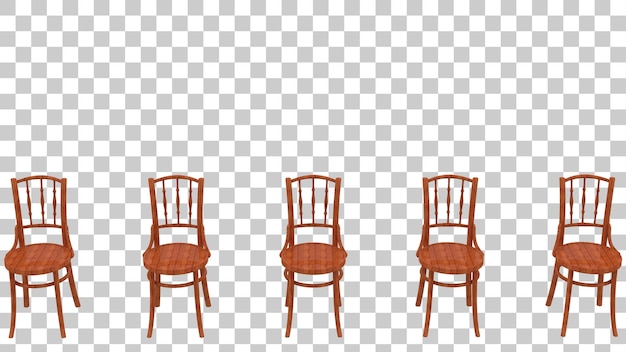 Chair isolated on transparent background 3d rendering illustration