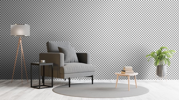 a chair and a table in a room