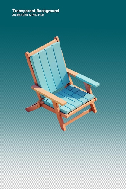 PSD a chair that is made by a beach chair