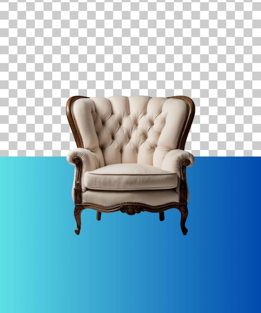 a chair with a blue background and a blue water and a blue and white background