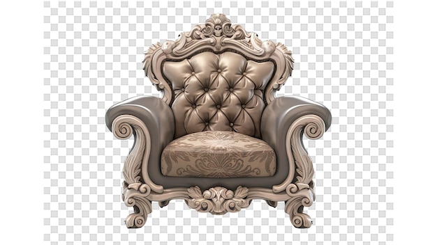 The chair with the carved armrest of the furniture