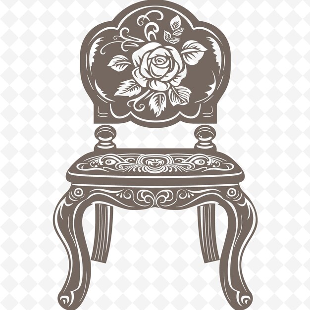 PSD a chair with a flower on the top of it