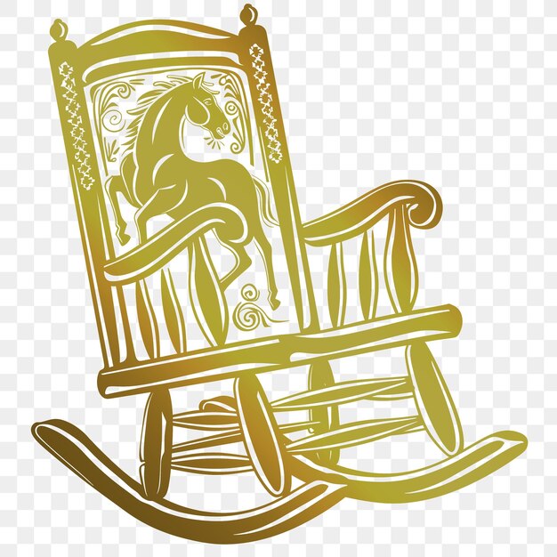 PSD a chair with a horse on the back