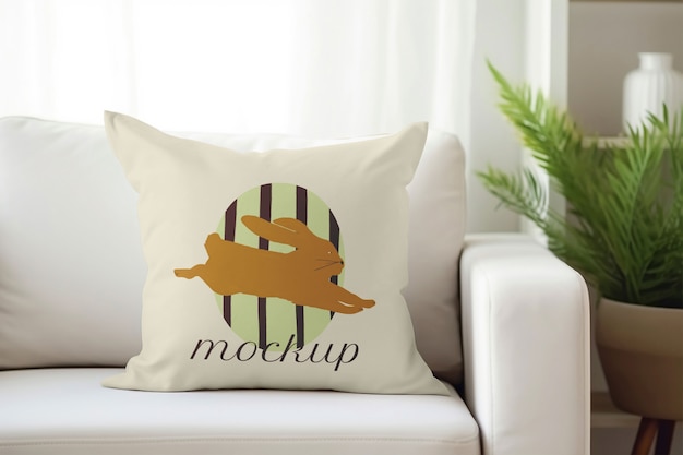 Chair with pillow mockup design