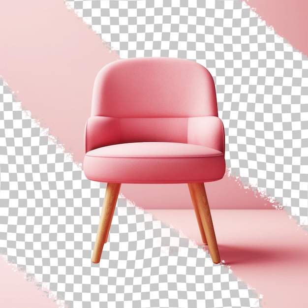 PSD a chair with a pink cushion on it and a pink chair