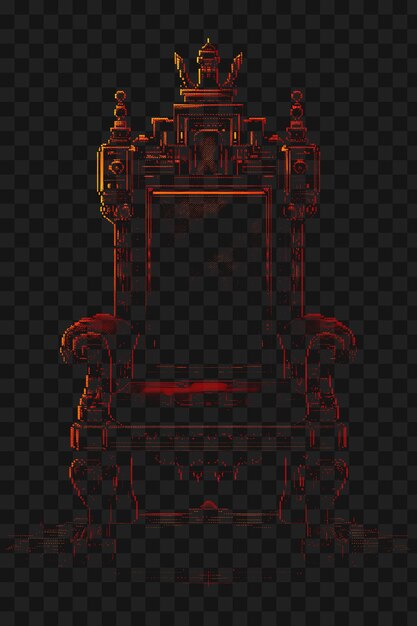 PSD a chair with a red background and a gold crown