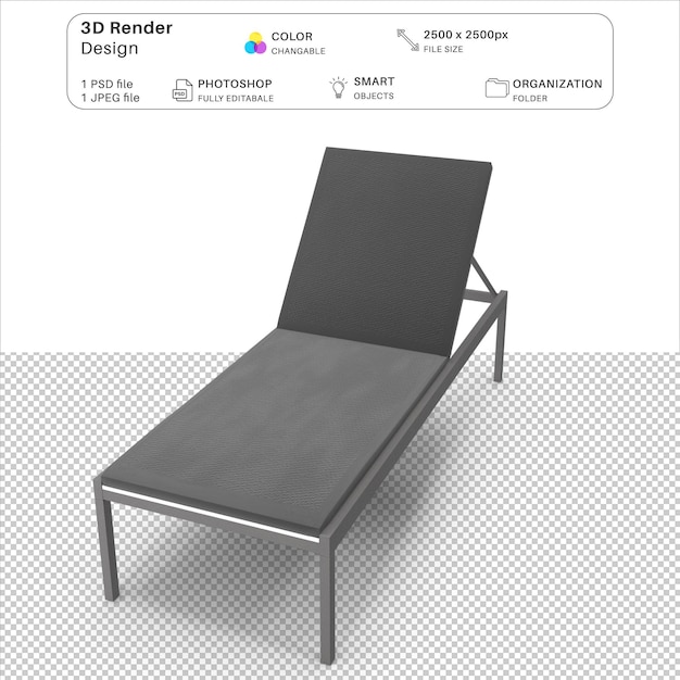 Chaise Lounge 3D-modelling PSD-bestand