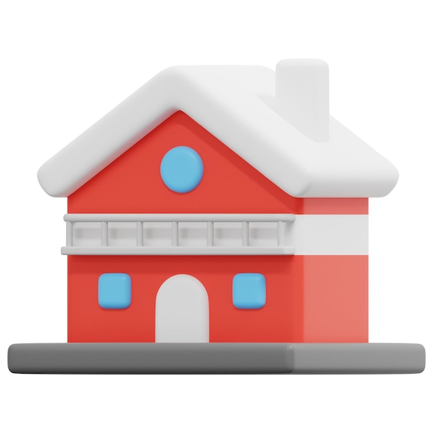 PSD chalet 3d render icon illustration