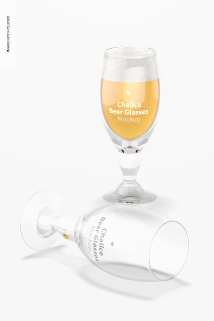 Mockup di bicchiere di birra calice