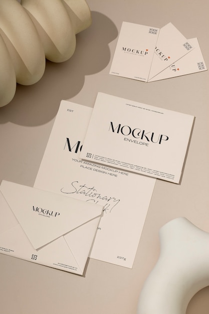 Chalk decoration business card mockup