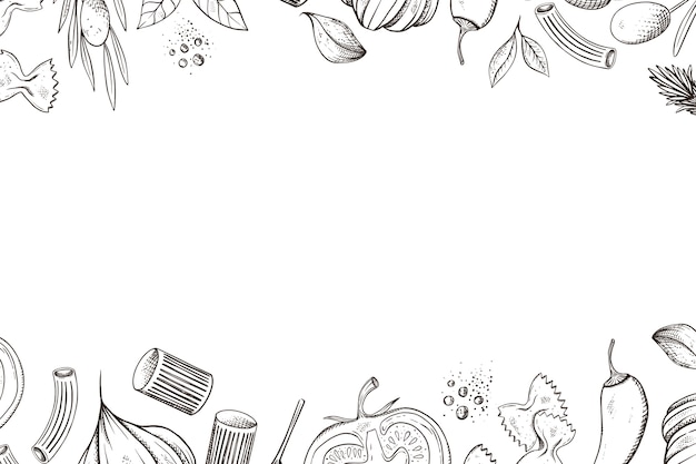 Chalk italian food isolated