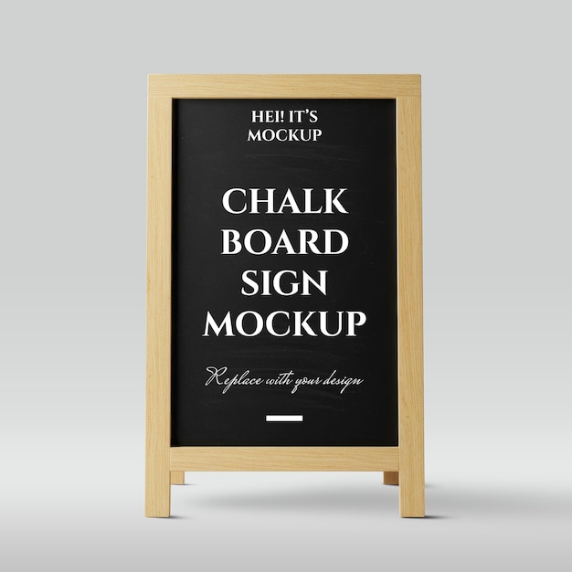 Chalkboard Sign Mockup with Wooden Frame
