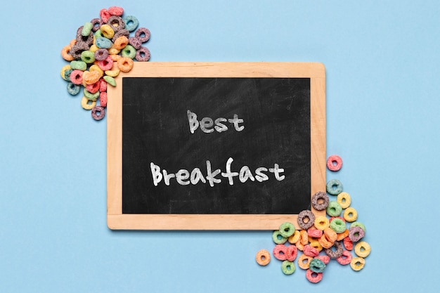 PSD chalkboard with best breakfast message