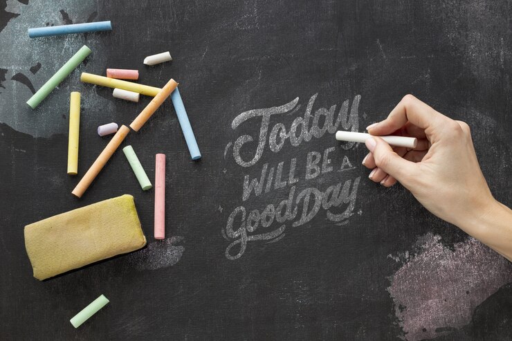 PSD chalkboard with quote