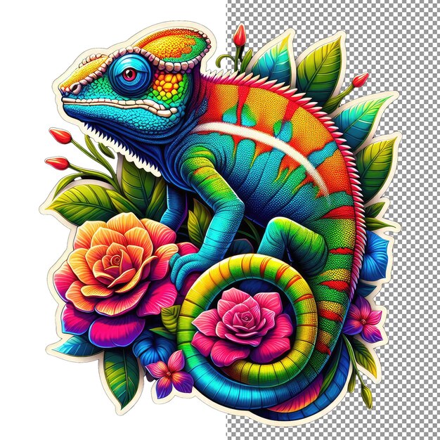 PSD chameleon charm a colorful adventure sticker