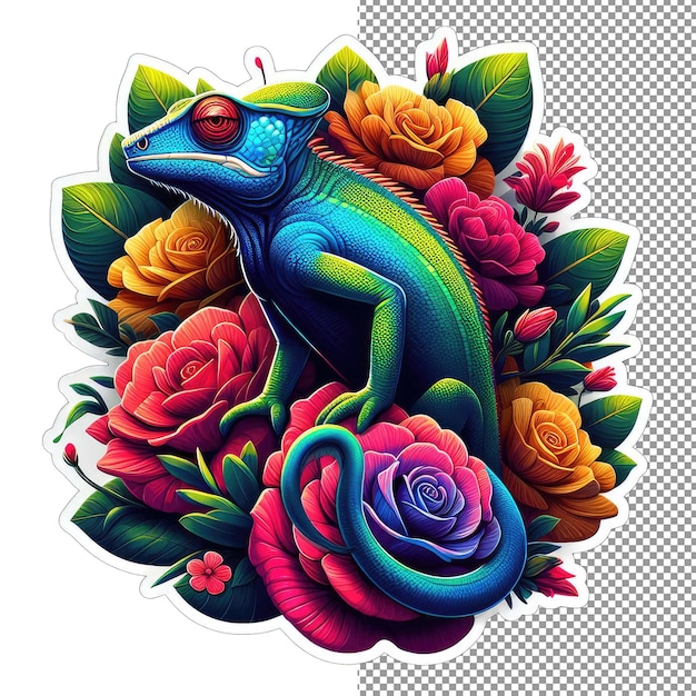 PSD chameleon charm a colorful adventure sticker