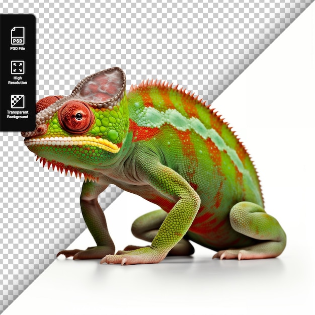 PSD chameleon isolated on transparent background