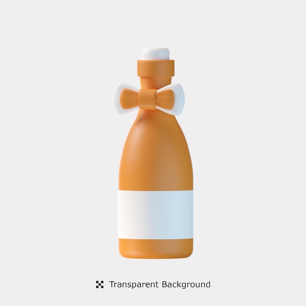 Champagne 3d pictogram illustratie