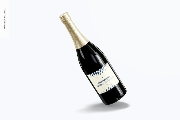 Bottiglia di champagne mockup, appoggiata