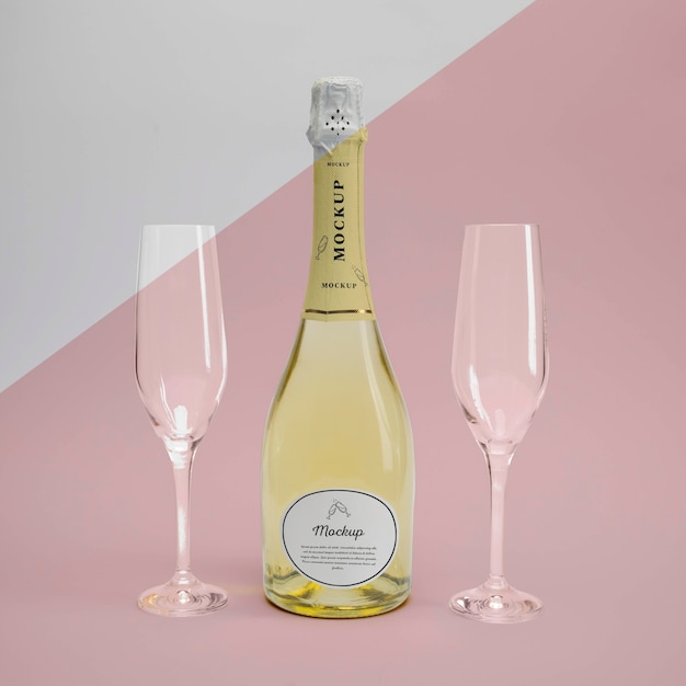 PSD champagne bottle with mock-up