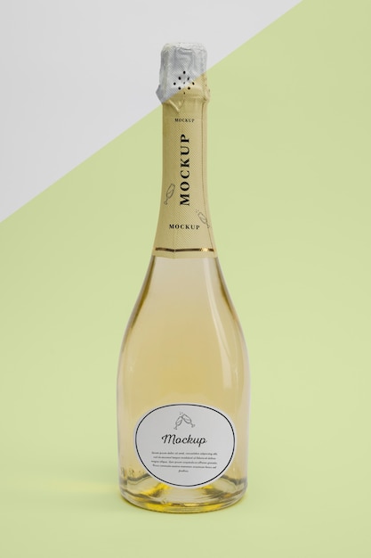 PSD champagne bottle with mock-up