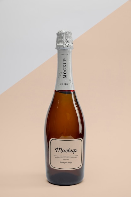 PSD champagne bottle with mock-up