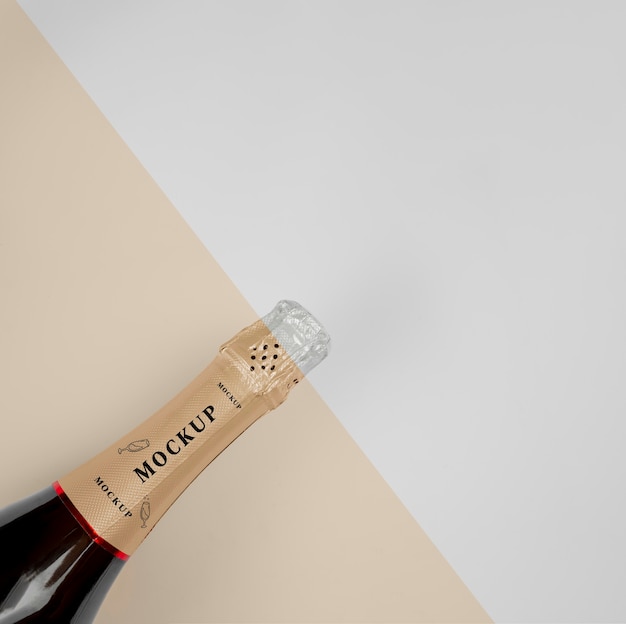 Champagne bottle with mock-up