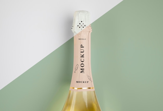 Champagne bottle with mock-up