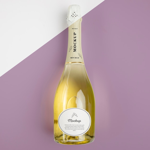 Champagne bottle with mock-up