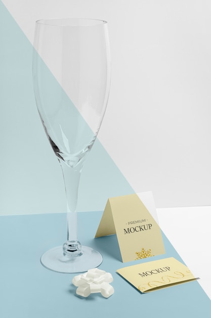 Champagne leeg glas nieuwjaarsmodel