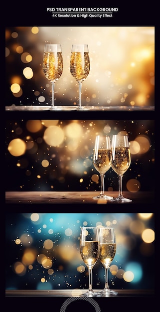 PSD champagne viering drinken wijn op doorzichtige achtergrond